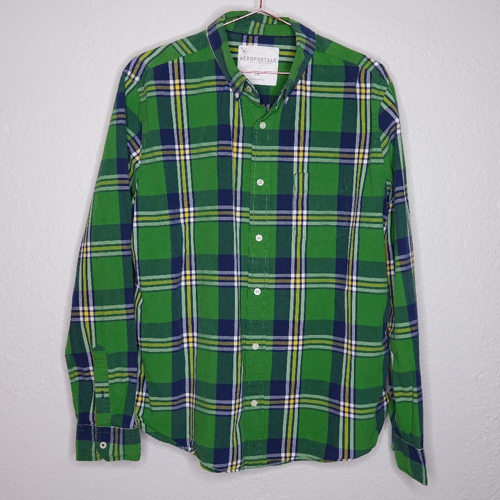 Aeropostale Mens Long Sleeve Button Up Shirt Large